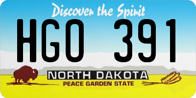 ND license plate HGO391