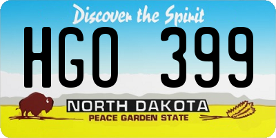 ND license plate HGO399
