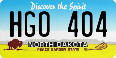 ND license plate HGO404