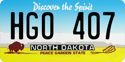 ND license plate HGO407