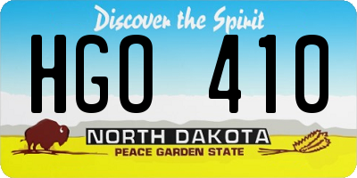 ND license plate HGO410