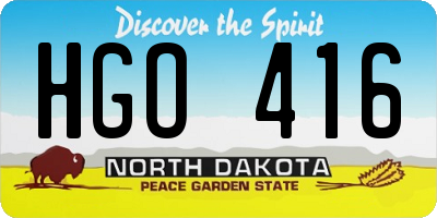 ND license plate HGO416