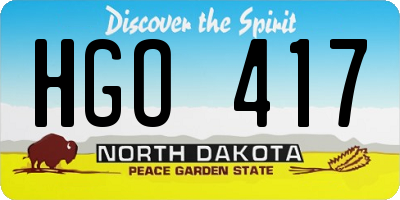 ND license plate HGO417