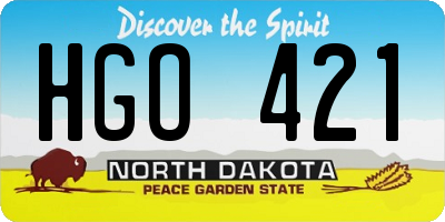 ND license plate HGO421