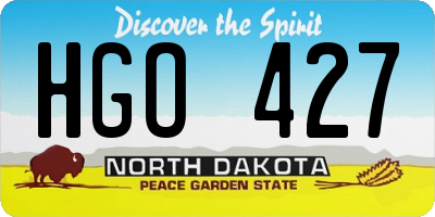 ND license plate HGO427