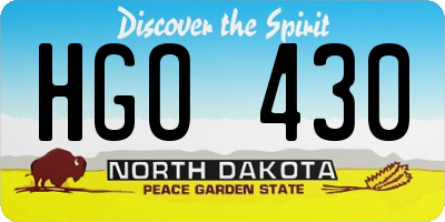 ND license plate HGO430