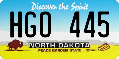 ND license plate HGO445