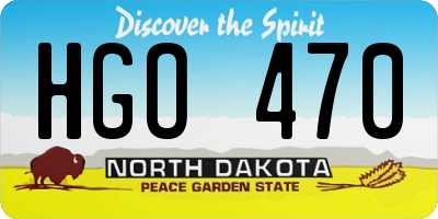 ND license plate HGO470