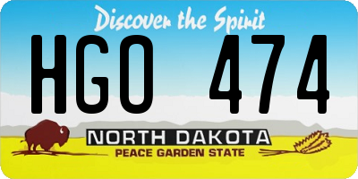 ND license plate HGO474