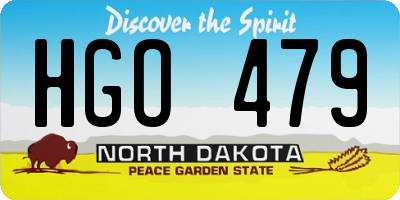 ND license plate HGO479