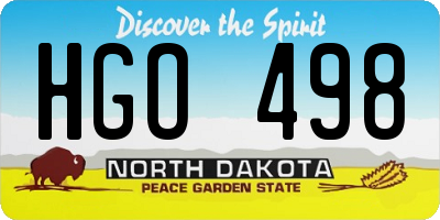 ND license plate HGO498