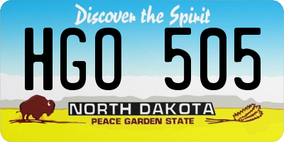ND license plate HGO505