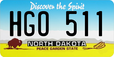 ND license plate HGO511