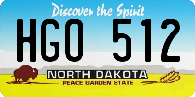 ND license plate HGO512