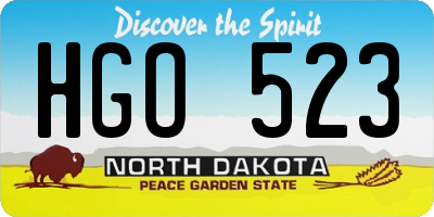 ND license plate HGO523