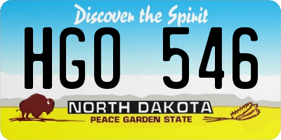 ND license plate HGO546