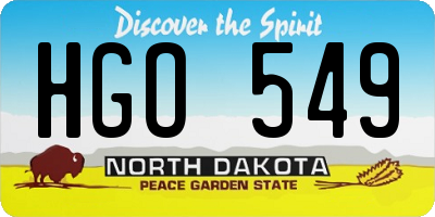 ND license plate HGO549
