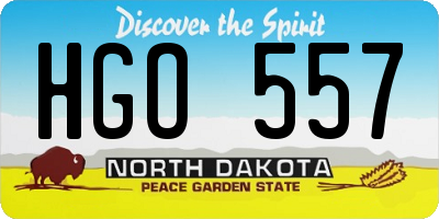 ND license plate HGO557