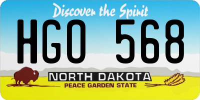 ND license plate HGO568