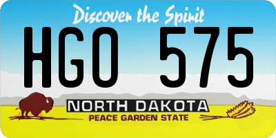ND license plate HGO575