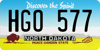 ND license plate HGO577
