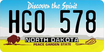ND license plate HGO578