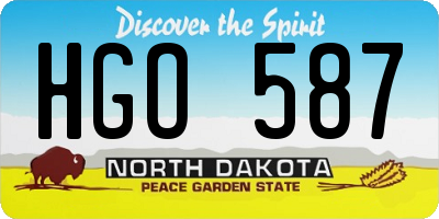 ND license plate HGO587