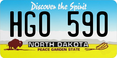 ND license plate HGO590