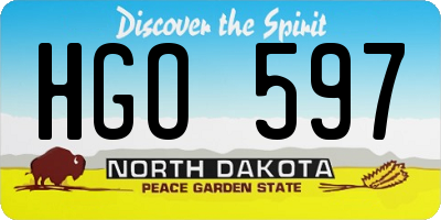 ND license plate HGO597