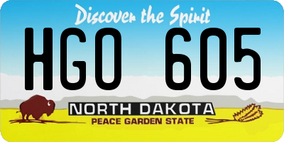ND license plate HGO605