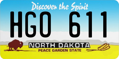 ND license plate HGO611