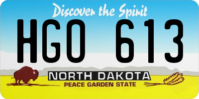 ND license plate HGO613