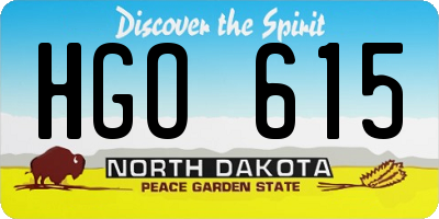 ND license plate HGO615