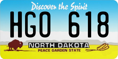 ND license plate HGO618