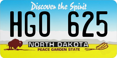 ND license plate HGO625