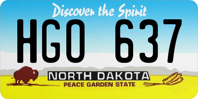 ND license plate HGO637