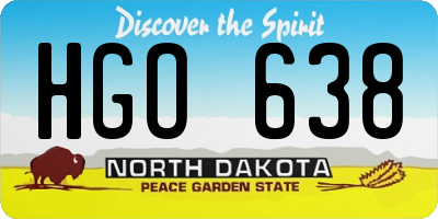 ND license plate HGO638