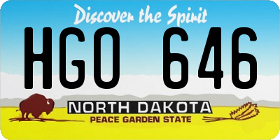 ND license plate HGO646