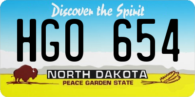 ND license plate HGO654