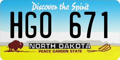 ND license plate HGO671
