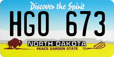 ND license plate HGO673