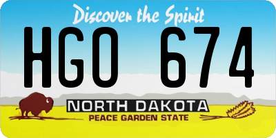 ND license plate HGO674