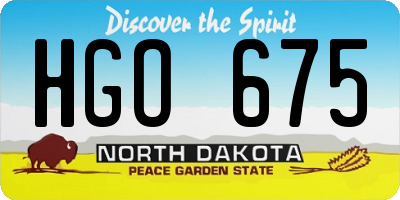 ND license plate HGO675