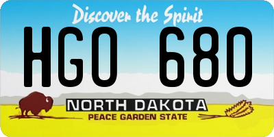 ND license plate HGO680