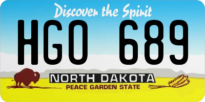 ND license plate HGO689