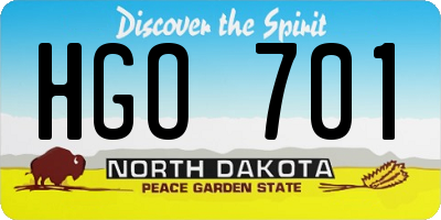 ND license plate HGO701