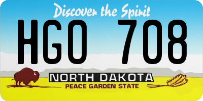 ND license plate HGO708