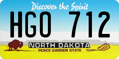 ND license plate HGO712