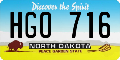 ND license plate HGO716