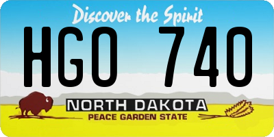 ND license plate HGO740